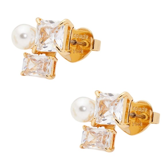 KATE SPADE • Victoria Cluster Stud Gold Pearl Earrings - Picture 6 of 7